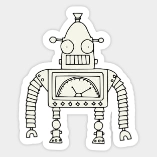 Bottie:Retro Robot Sticker